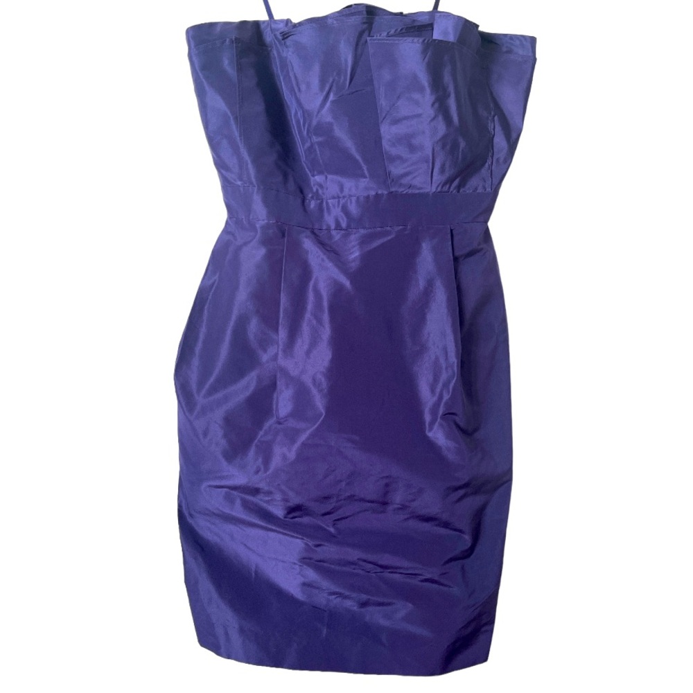 J. Crew Blue 100% Silk Strapless Mini Dress‎